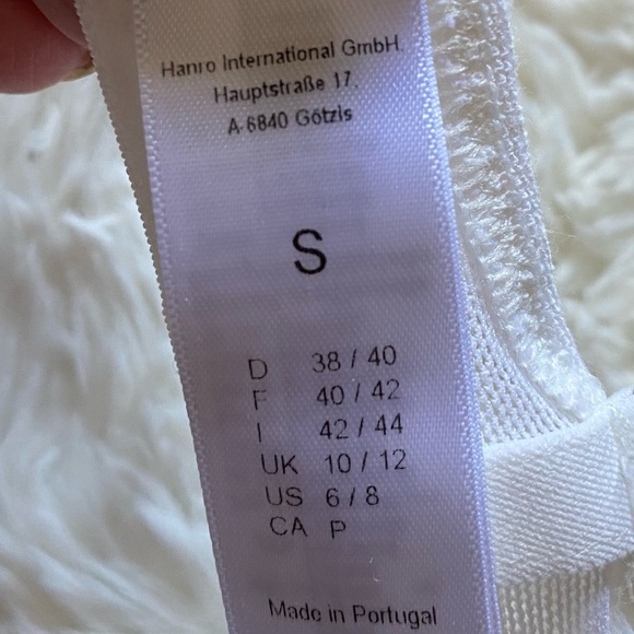 Hanro Of Switzerland Cotton Lace Soft Cup Bra Size 6/8 Small - Picture 6 of 6